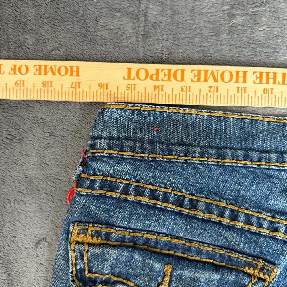 True Religion Mens Ricky Relaxed Straight Leg Super T 32x32 Blue Missing Button